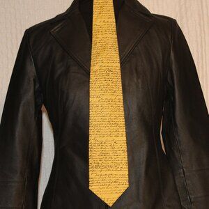 Josh Bach-Abraham Lincoln Emancipation Proclamation 1863-Silk TIE Black Tan XL